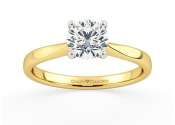 Round Brilliant Beau Diamond Ring in 18K Yellow Gold