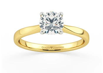 Round Brilliant Beau Diamond Ring in 18K Yellow Gold
