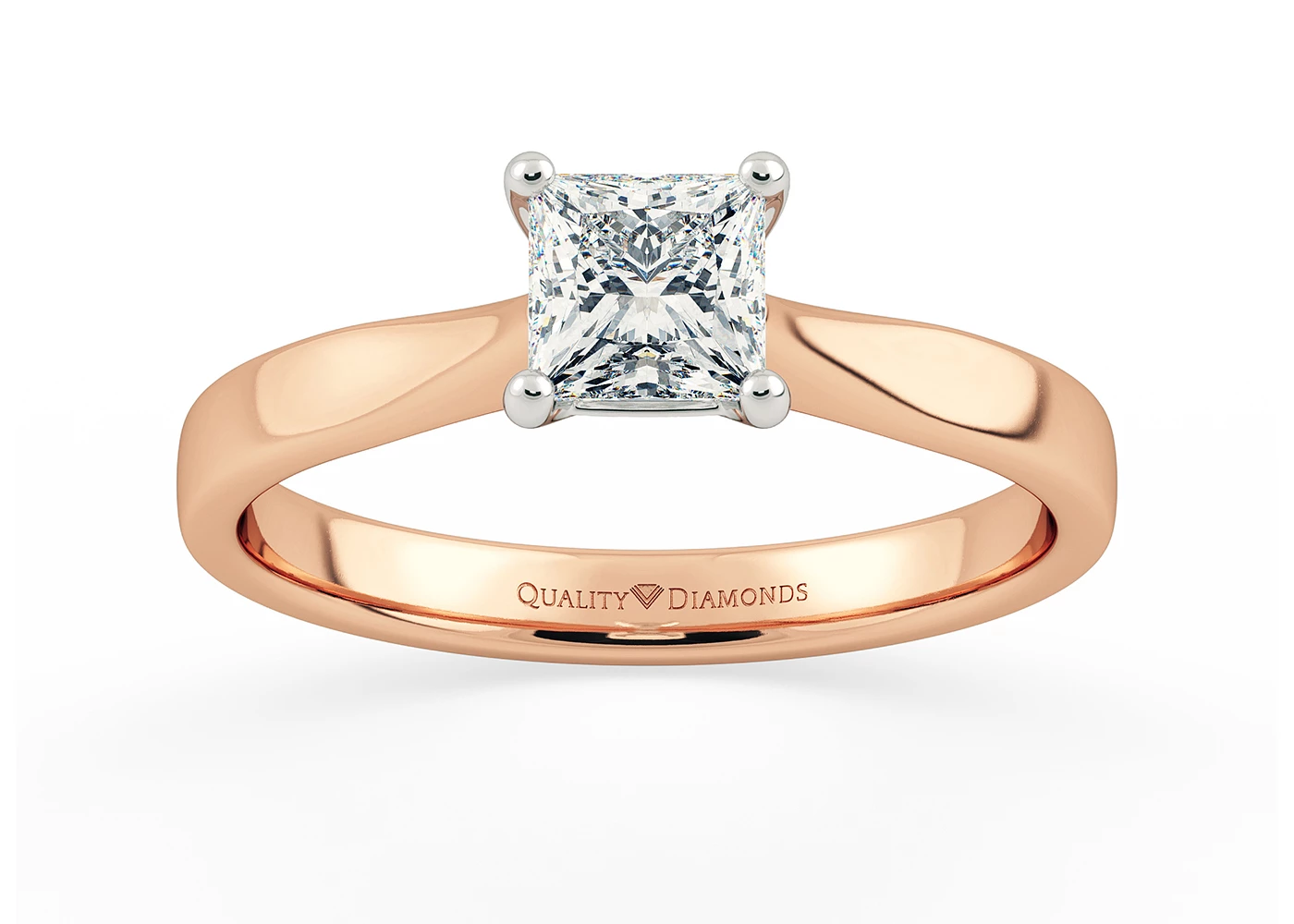 Princess Beau Diamond Ring in 9K Rose Gold