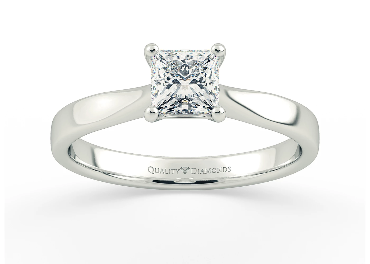 Princess Beau Diamond Ring in 9K White Gold