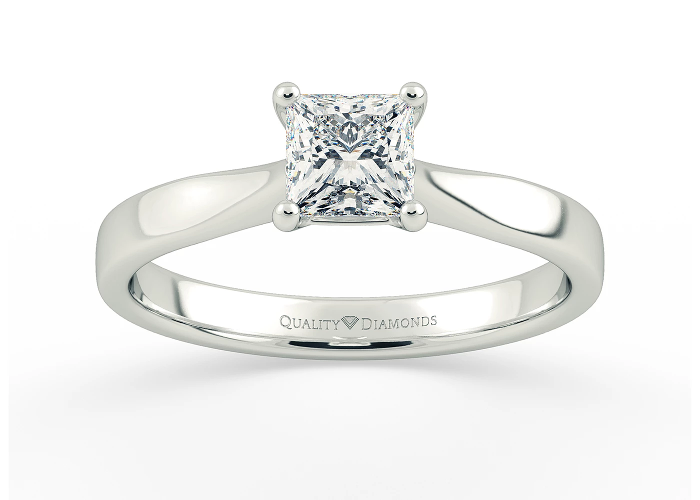 Princess Beau Diamond Ring in Palladium