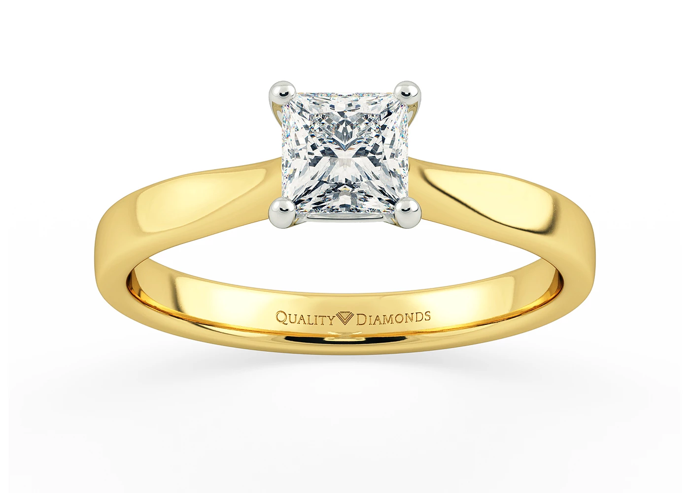 Princess Beau Diamond Ring in 18K Yellow Gold