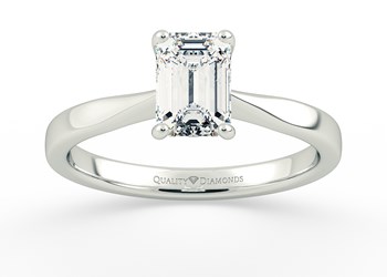 Emerald Beau Diamond Ring in 18K White Gold