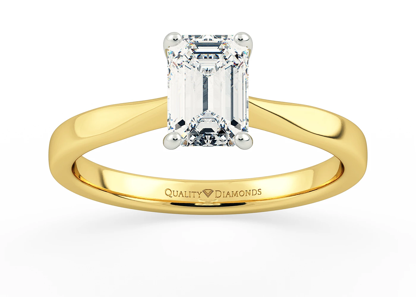 Emerald Beau Diamond Ring in 18K Yellow Gold