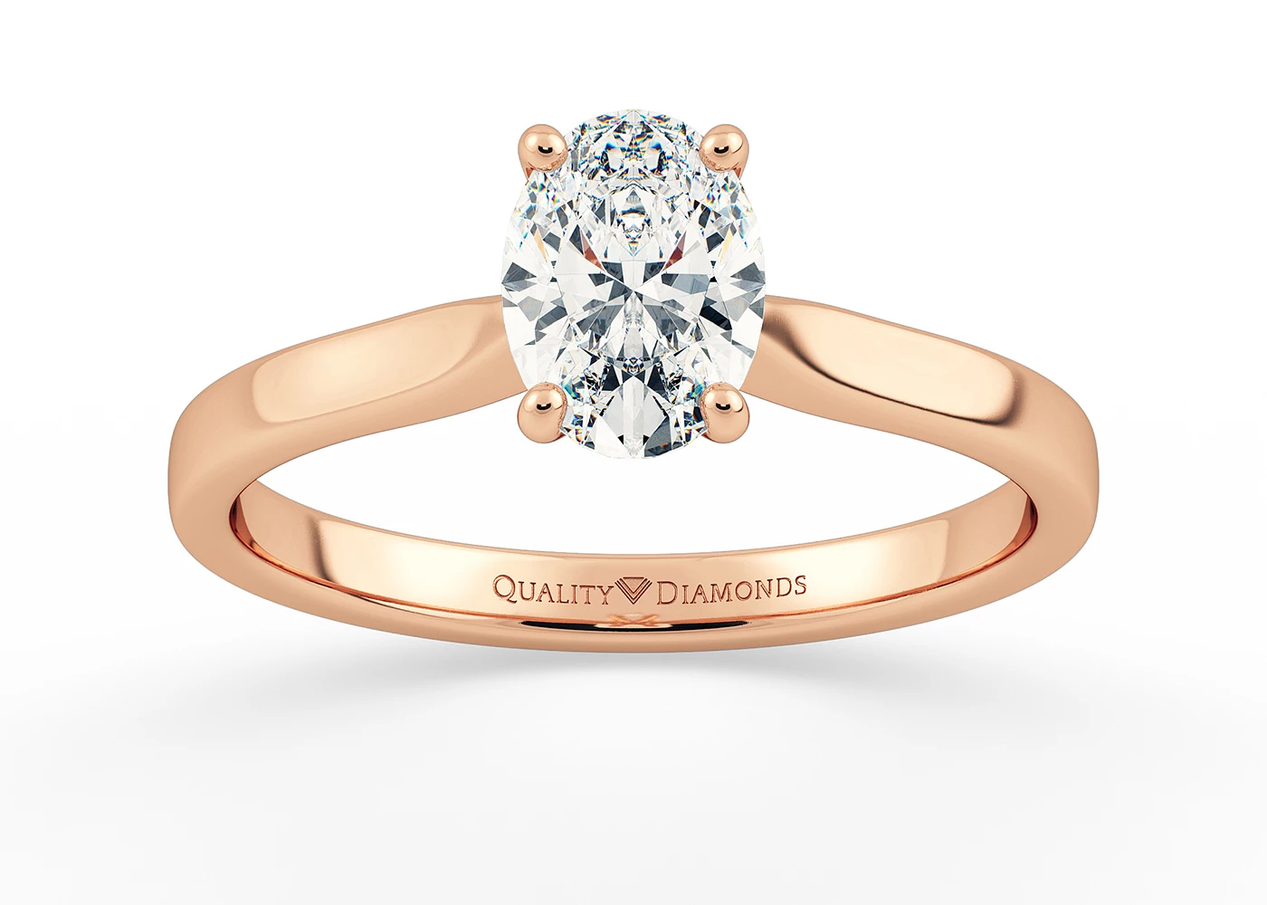 Oval Beau Diamond Ring in 18K Rose Gold