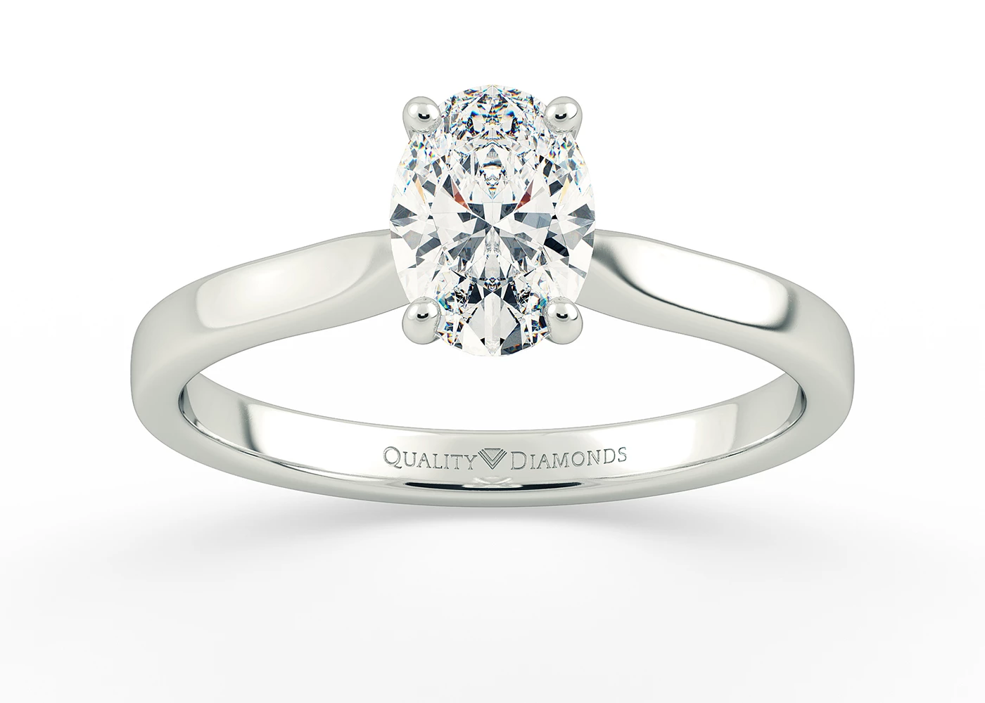 Oval Beau Diamond Ring in 9K White Gold