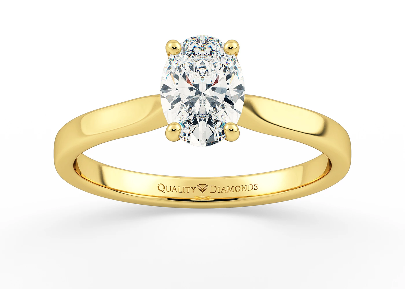 Oval Beau Diamond Ring in 9K Yellow Gold