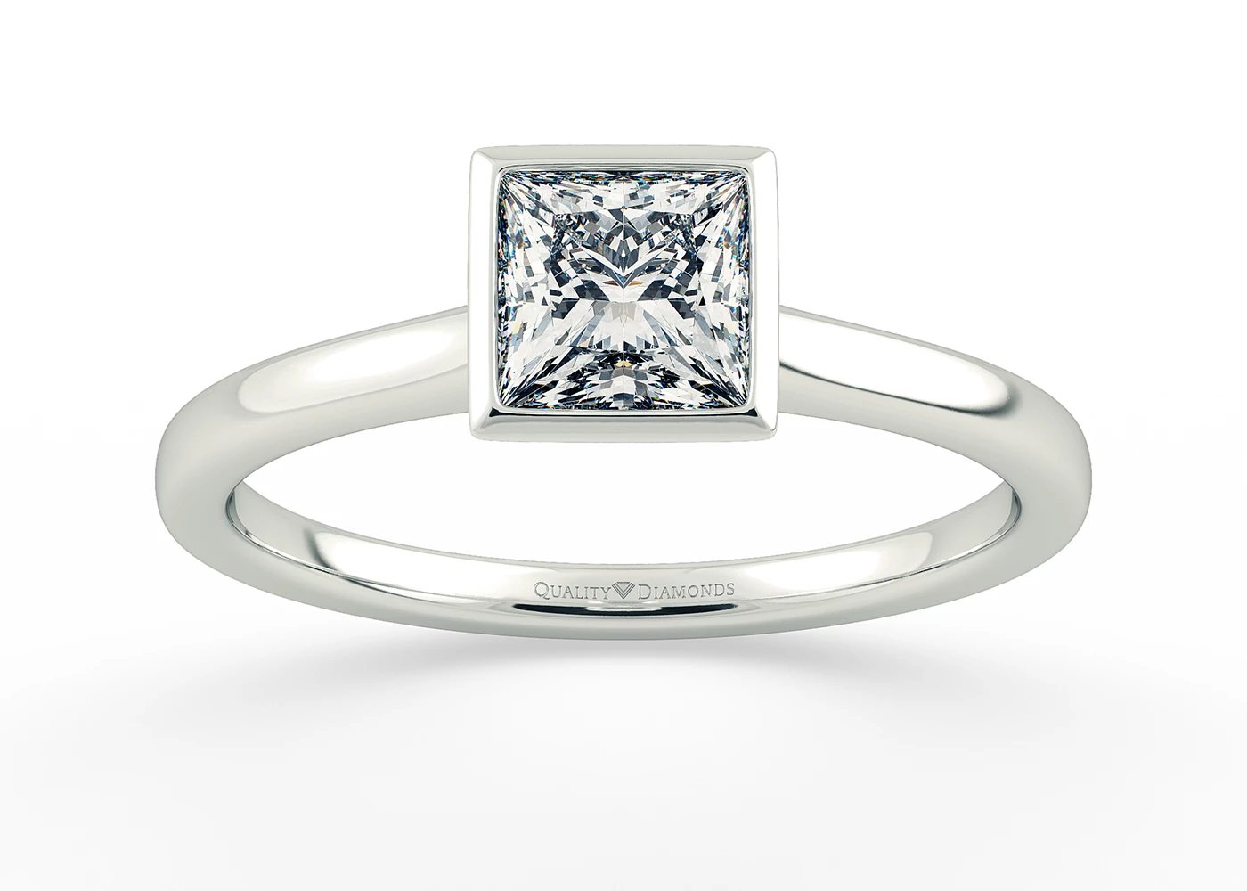 Princess Carina Diamond Ring in Palladium