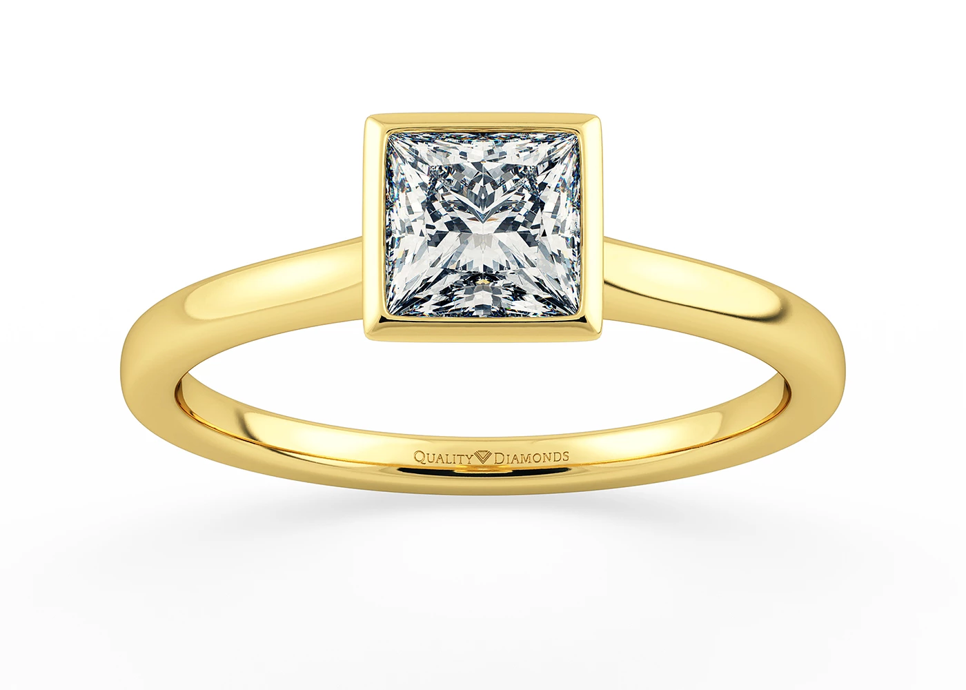 Princess Carina Diamond Ring in 18K Yellow Gold