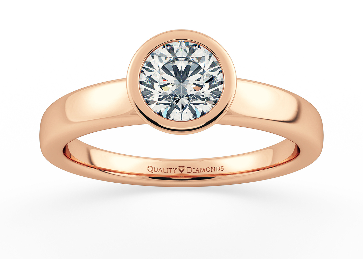 Round Brilliant Carina Diamond Ring in 18K Rose Gold