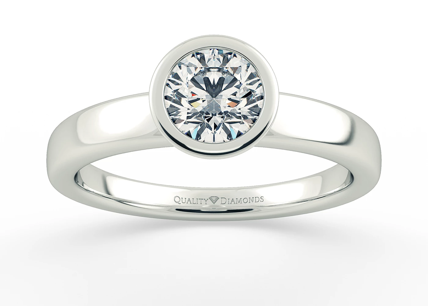 Round Brilliant Carina Diamond Ring in 18K White Gold