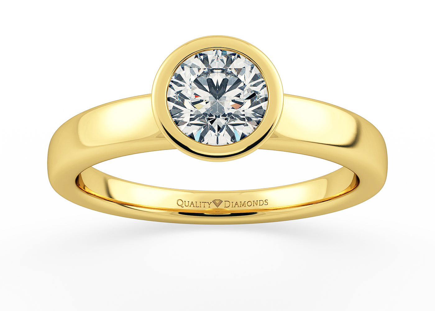 Round Brilliant Carina Diamond Ring in 18K Yellow Gold