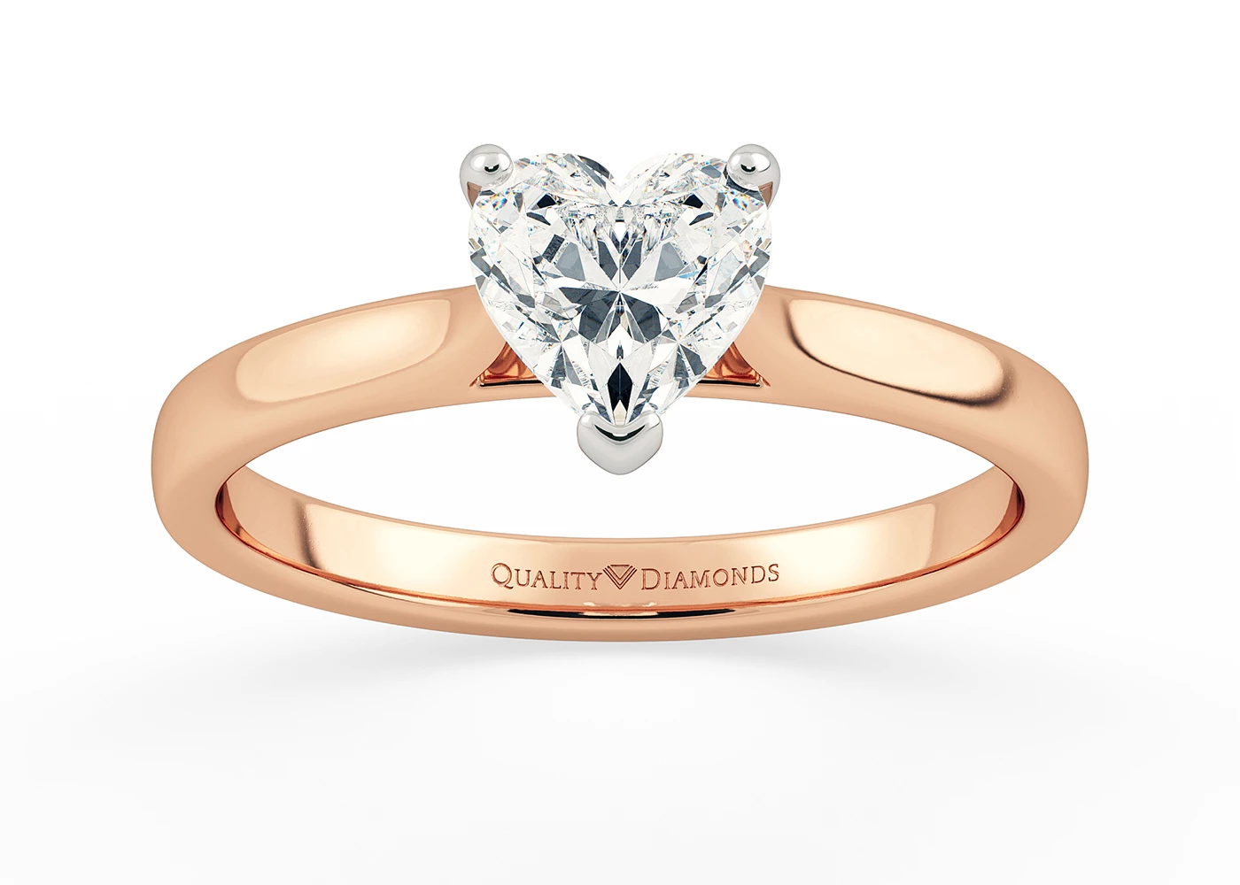 Heart Clara Diamond Ring in 18K Rose Gold