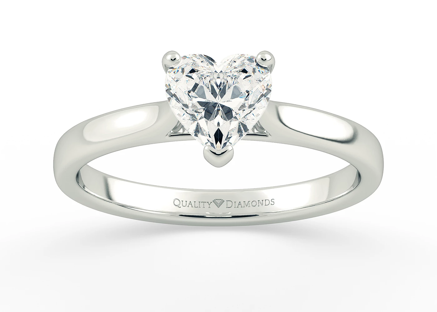Heart Clara Diamond Ring in 18K White Gold