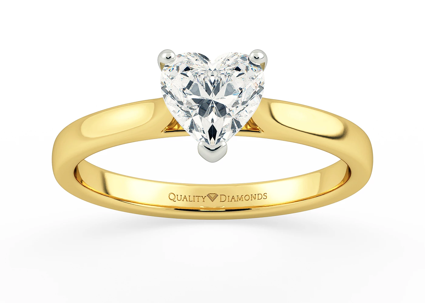 Heart Clara Diamond Ring in 9K Yellow Gold