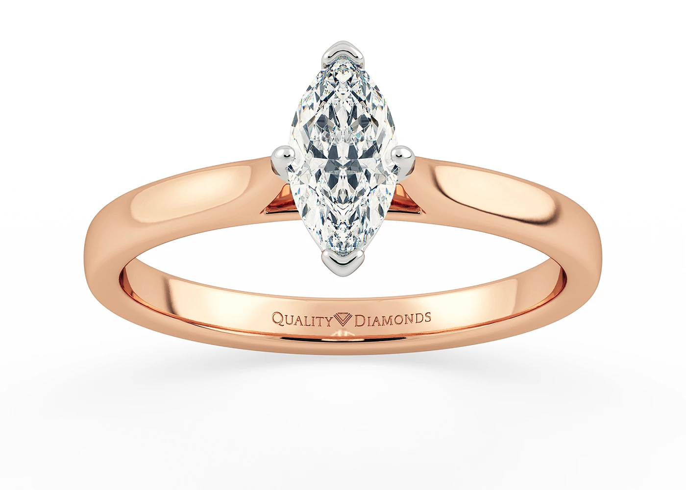 Marquise Clara Diamond Ring in 9K Rose Gold