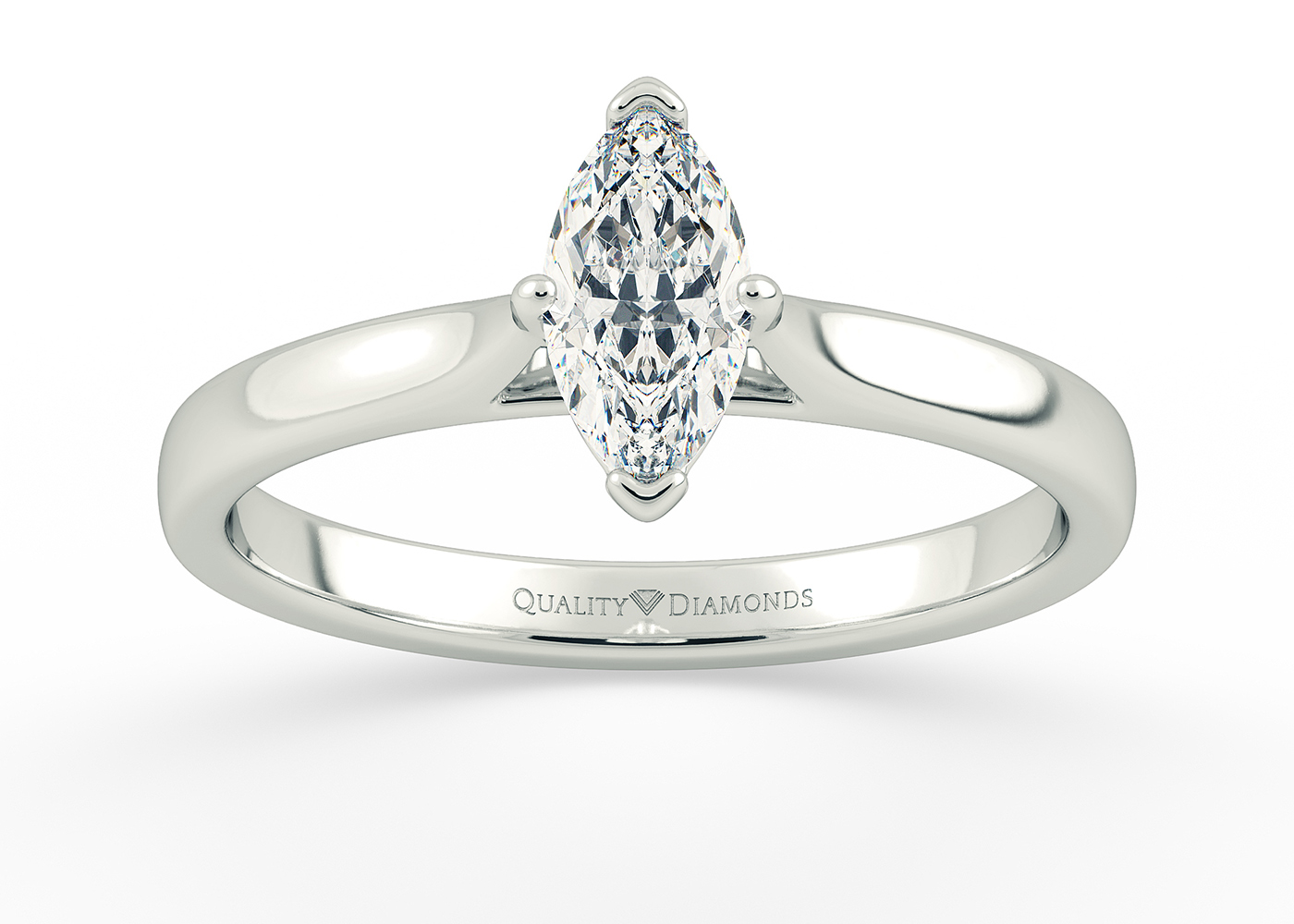 Marquise Clara Diamond Ring in Palladium