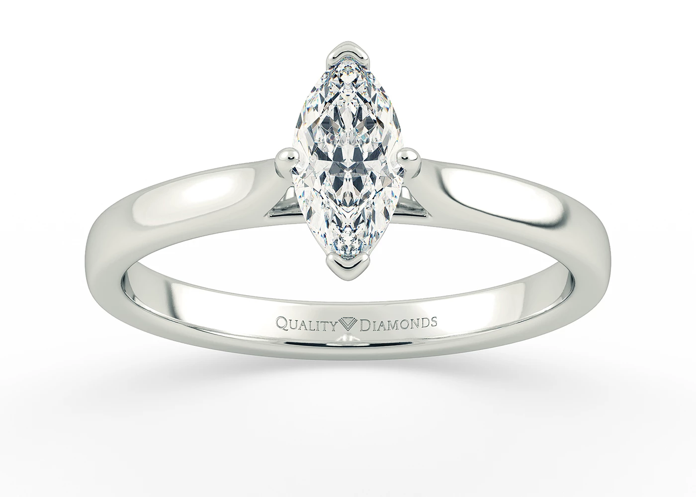 Marquise Clara Diamond Ring in 9K White Gold