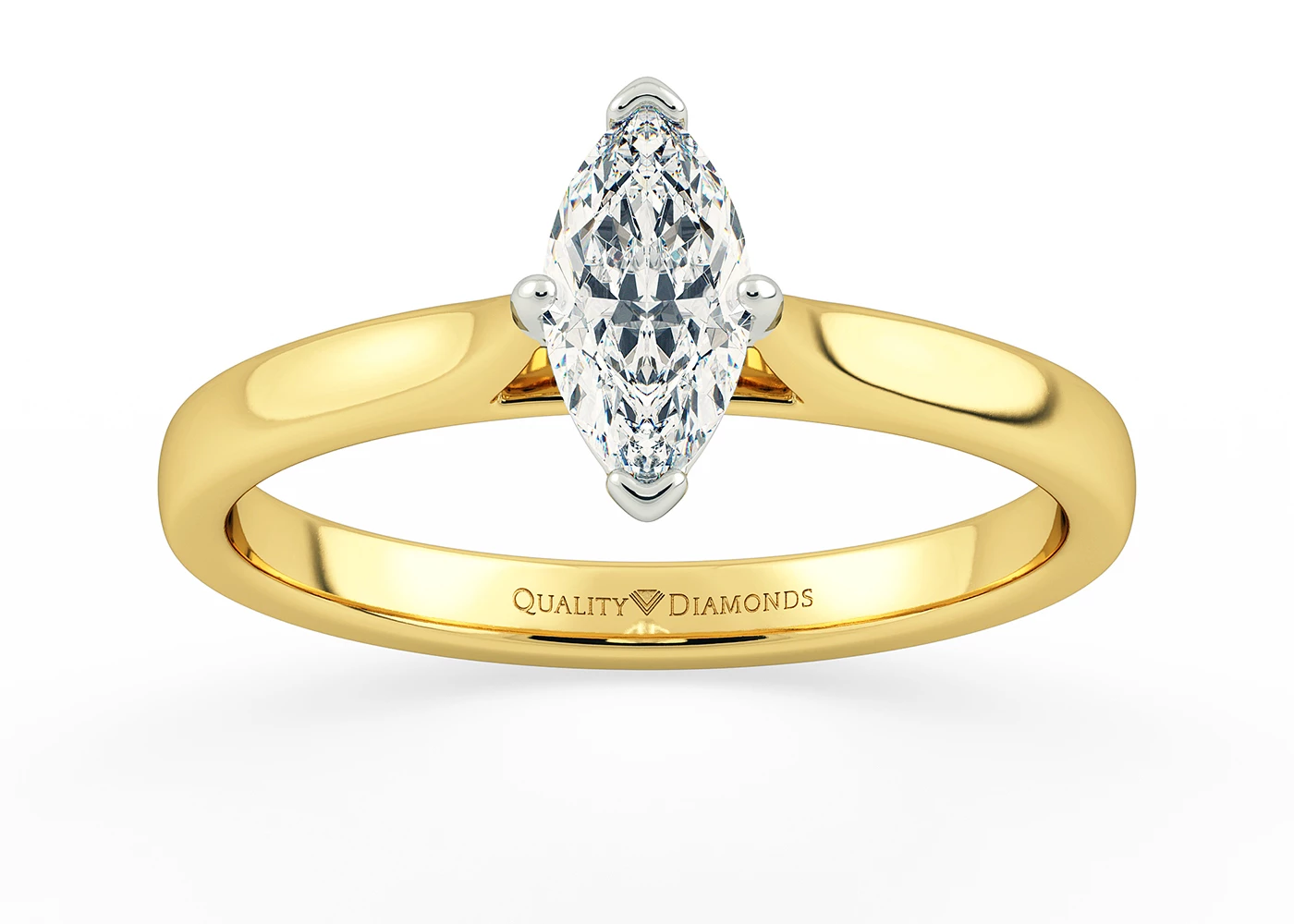 Marquise Clara Diamond Ring in 9K Yellow Gold