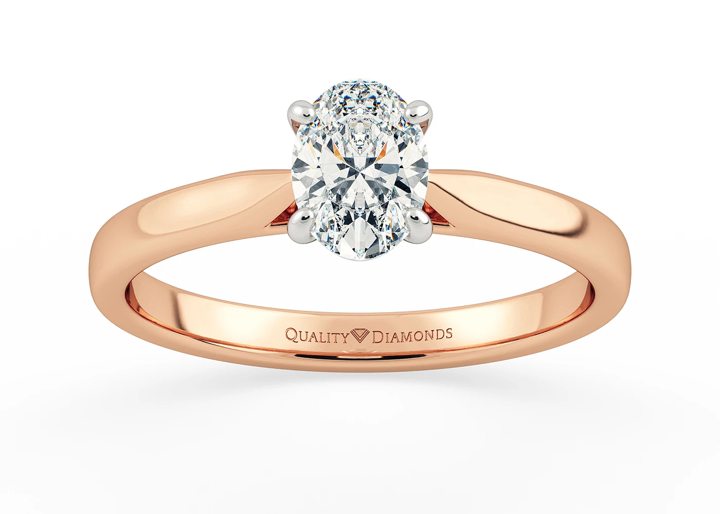 Oval Clara Diamond Ring in 9K Rose Gold