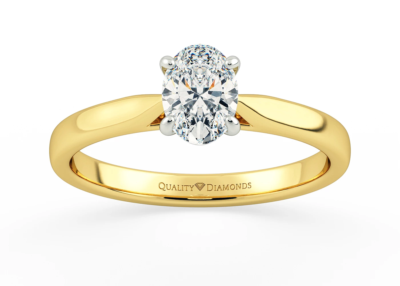 Oval Clara Diamond Ring in 9K Yellow Gold