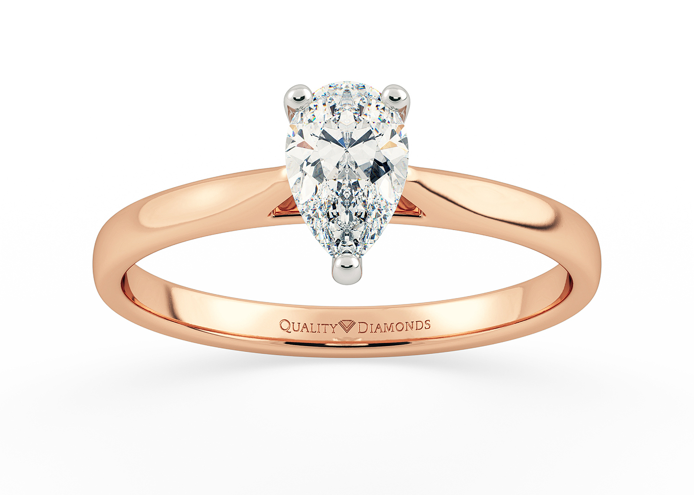 Pear Clara Diamond Ring in 18K Rose Gold