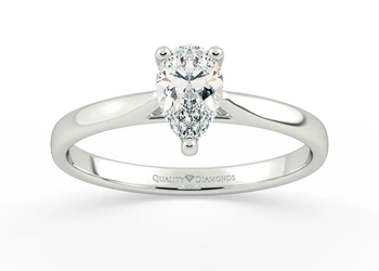 Pear Clara Diamond Ring in Platinum