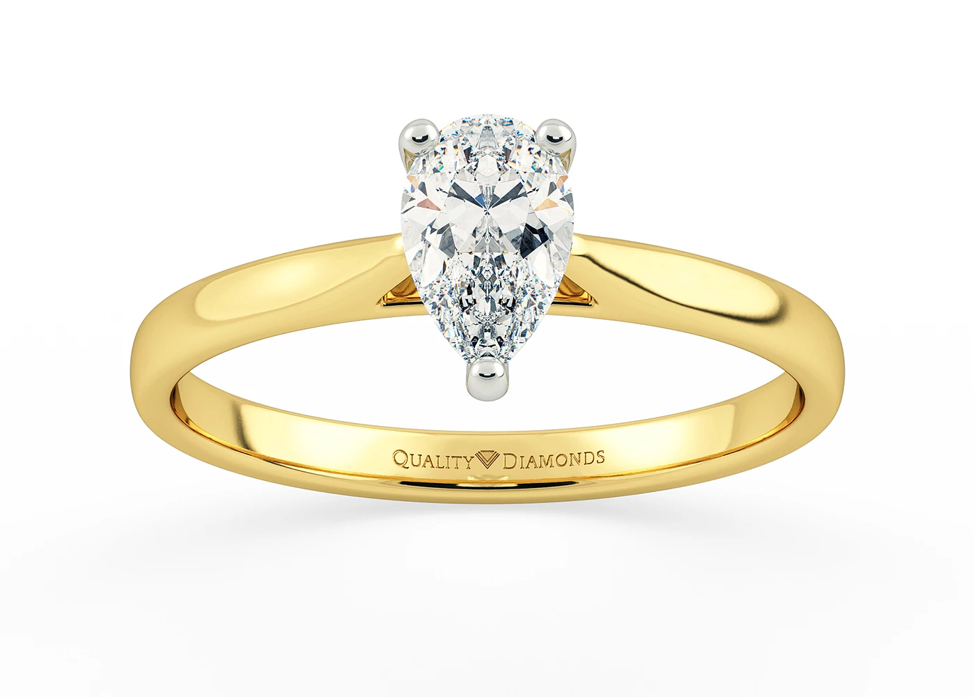 Pear Clara Diamond Ring in 18K Yellow Gold