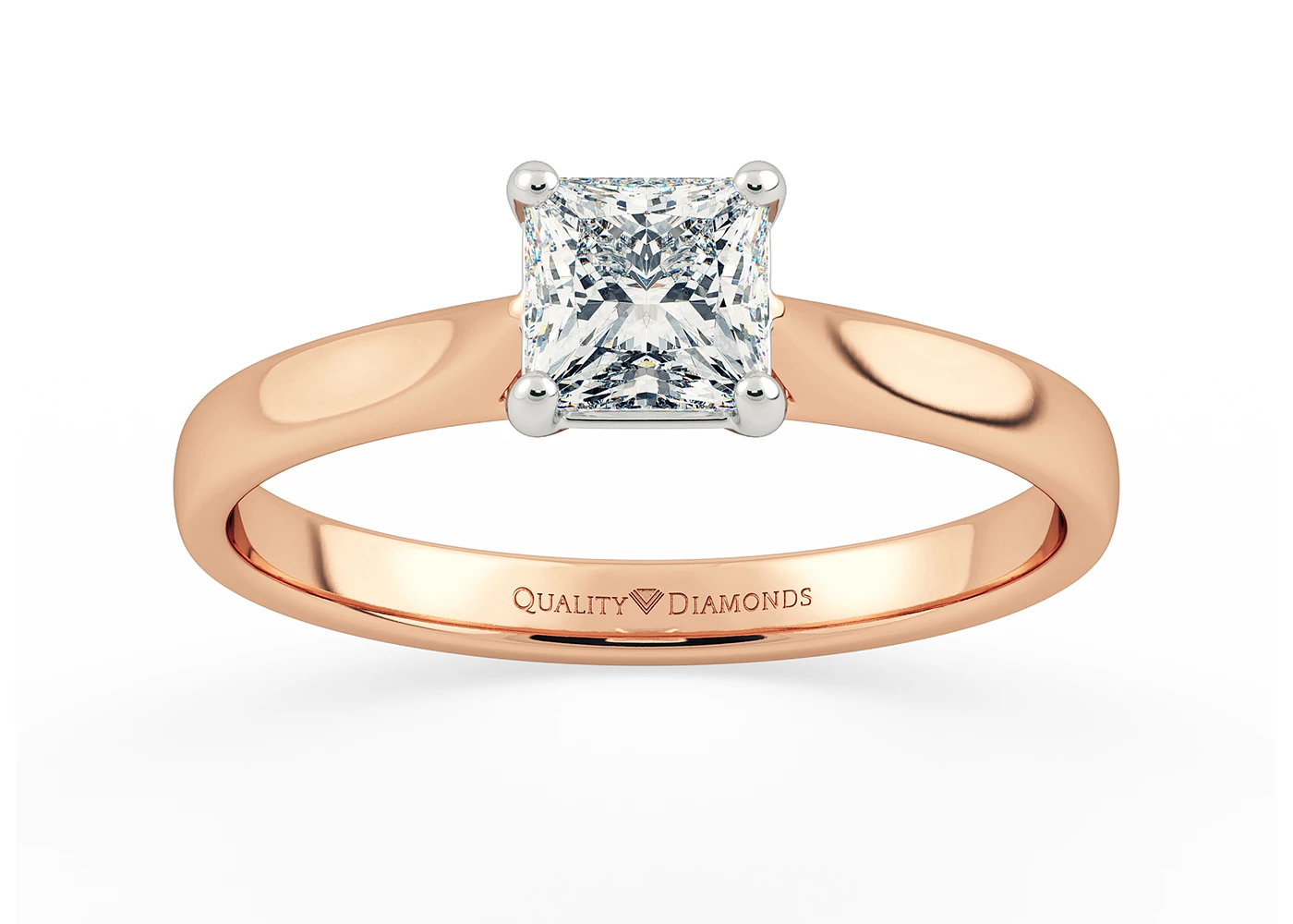 Princess Clara Diamond Ring in 9K Rose Gold