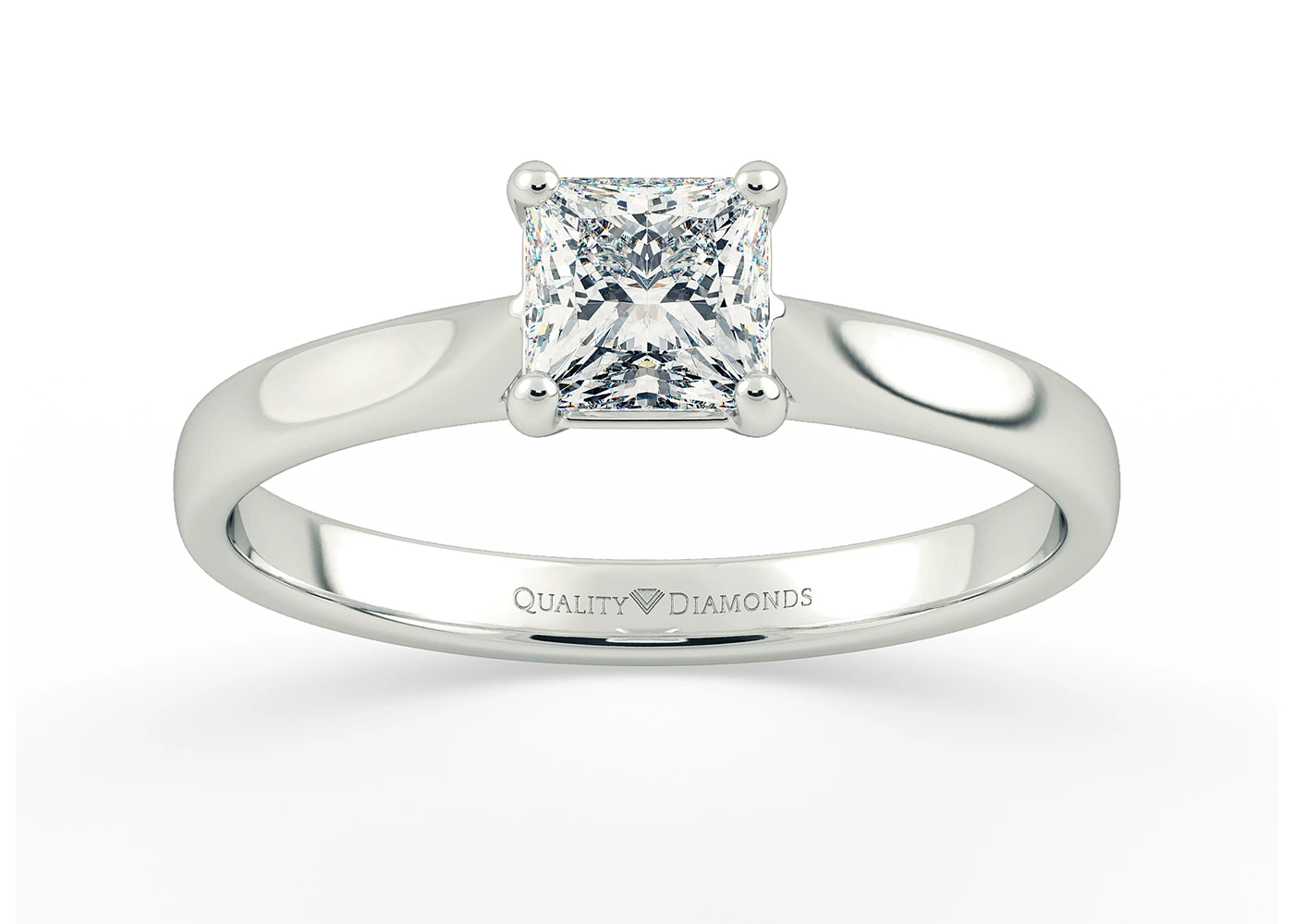 Princess Clara Diamond Ring in 9K White Gold