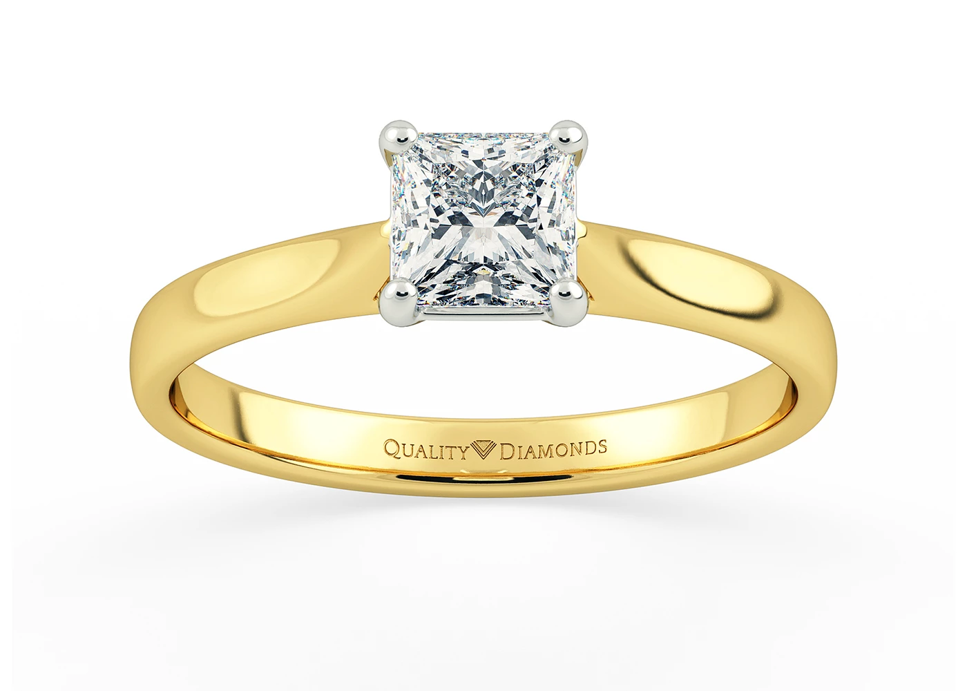 Princess Clara Diamond Ring in 9K Yellow Gold