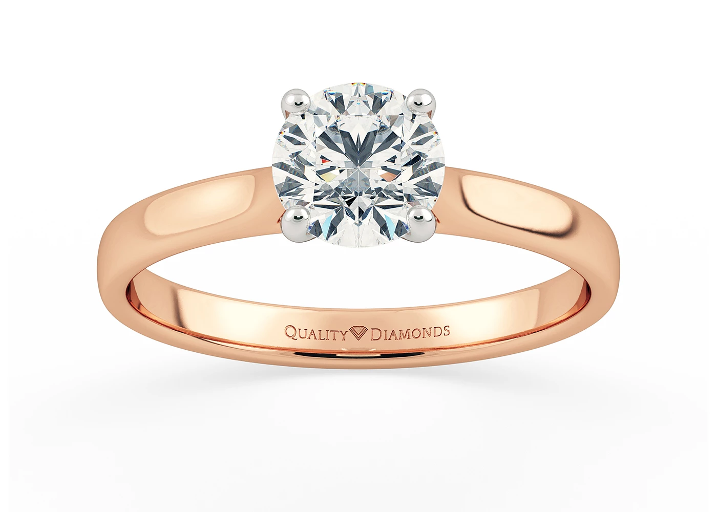 Round Brilliant Clara Diamond Ring in 9K Rose Gold
