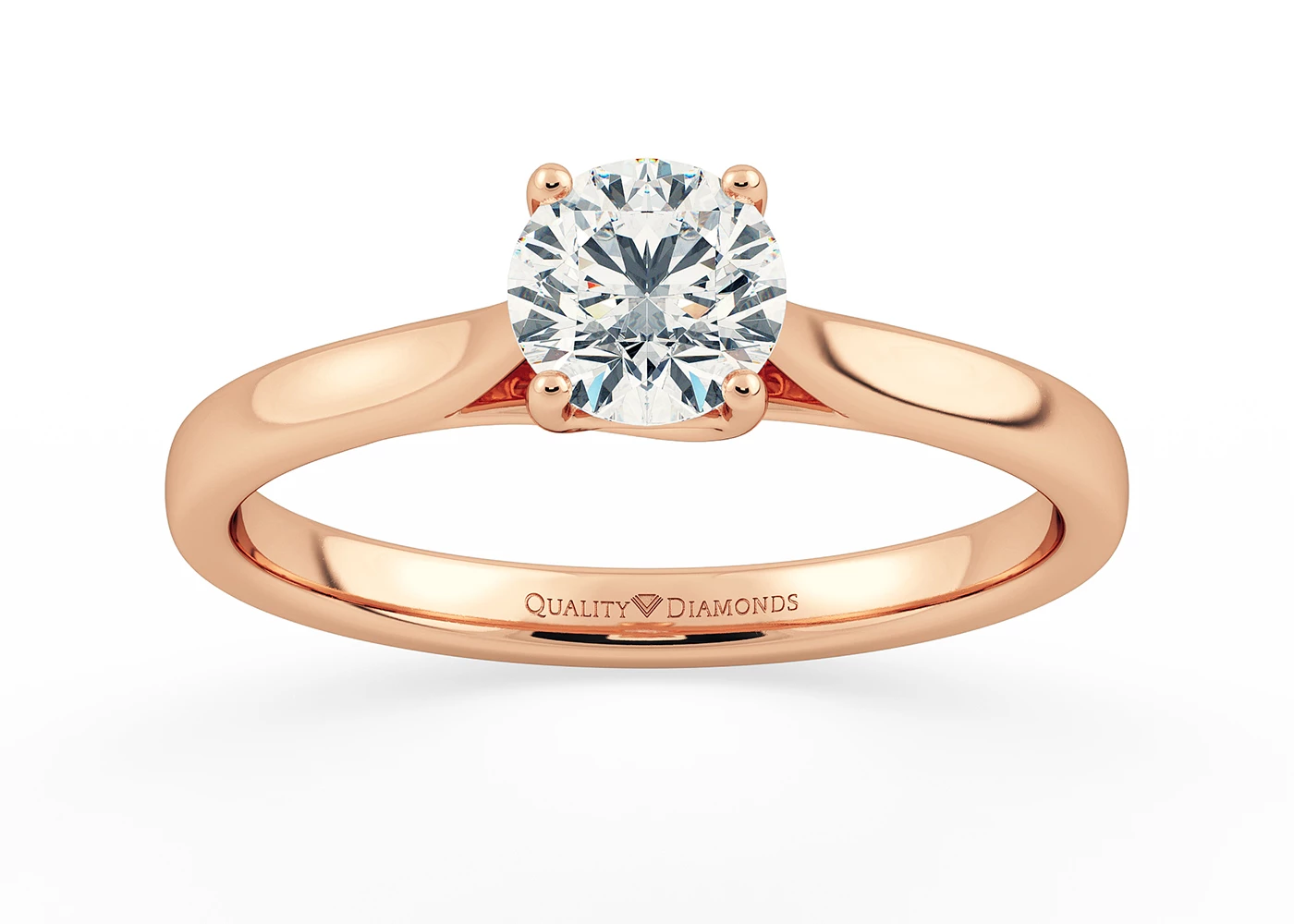 Round Brilliant Cuore Diamond Ring in 9K Rose Gold