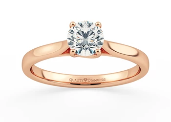 Round Brilliant Cuore Diamond Ring in 18K Rose Gold