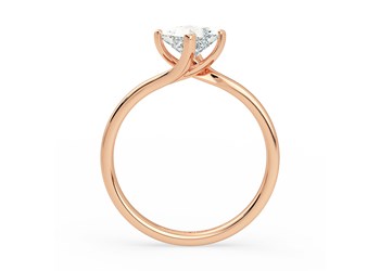 Round Brilliant Cura Diamond Ring in 18K Rose Gold