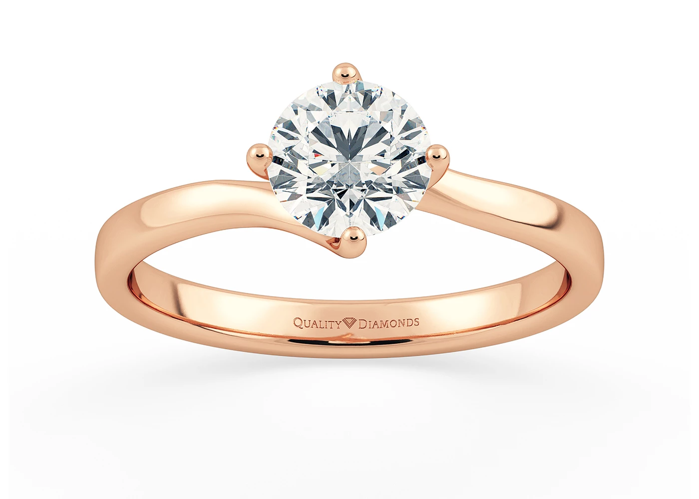 Round Brilliant Cura Diamond Ring in 9K Rose Gold