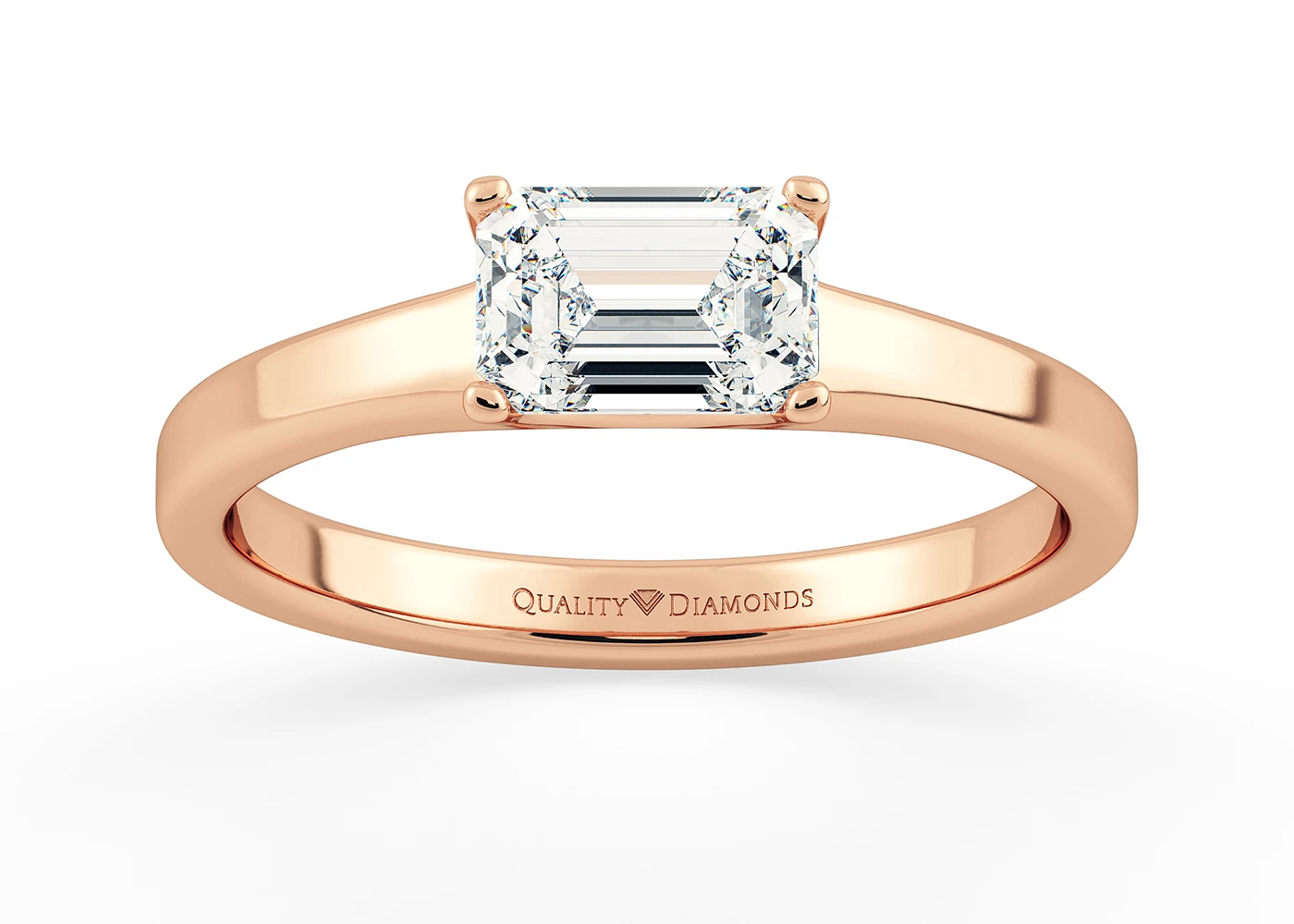 Emerald Felicita Diamond Ring in 18K Rose Gold
