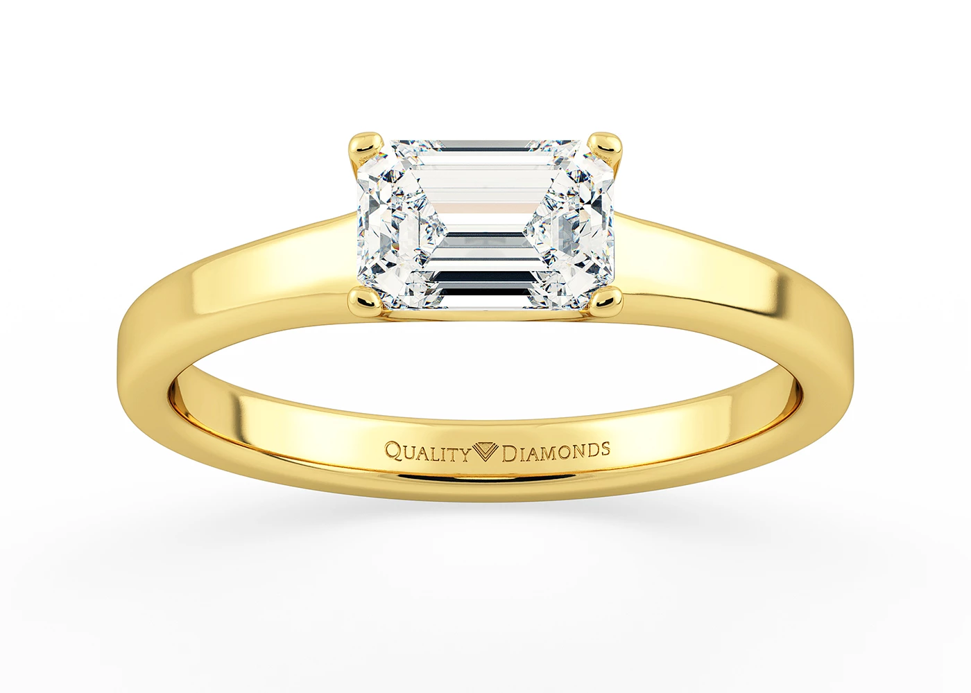 Emerald Felicita Diamond Ring in 9K Yellow Gold