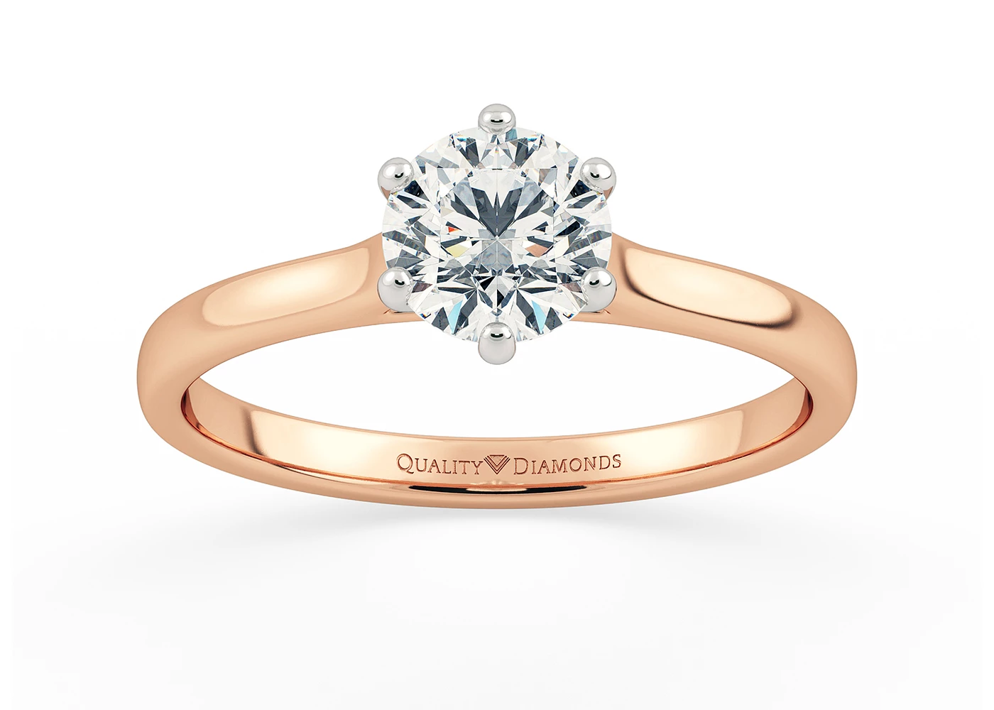 Round Brilliant Felicita Diamond Ring in 18K Rose Gold