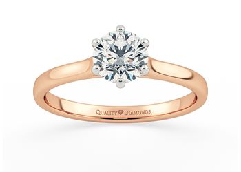 Round Brilliant Felicita Diamond Ring in 18K Rose Gold