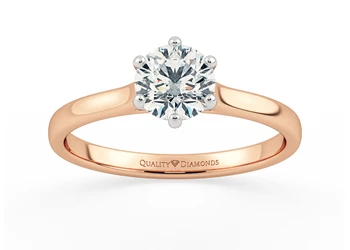 Round Brilliant Felicita Diamond Ring in 18K Rose Gold