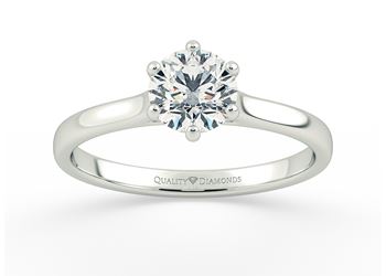 Round Brilliant Felicita Diamond Ring in 18K White Gold
