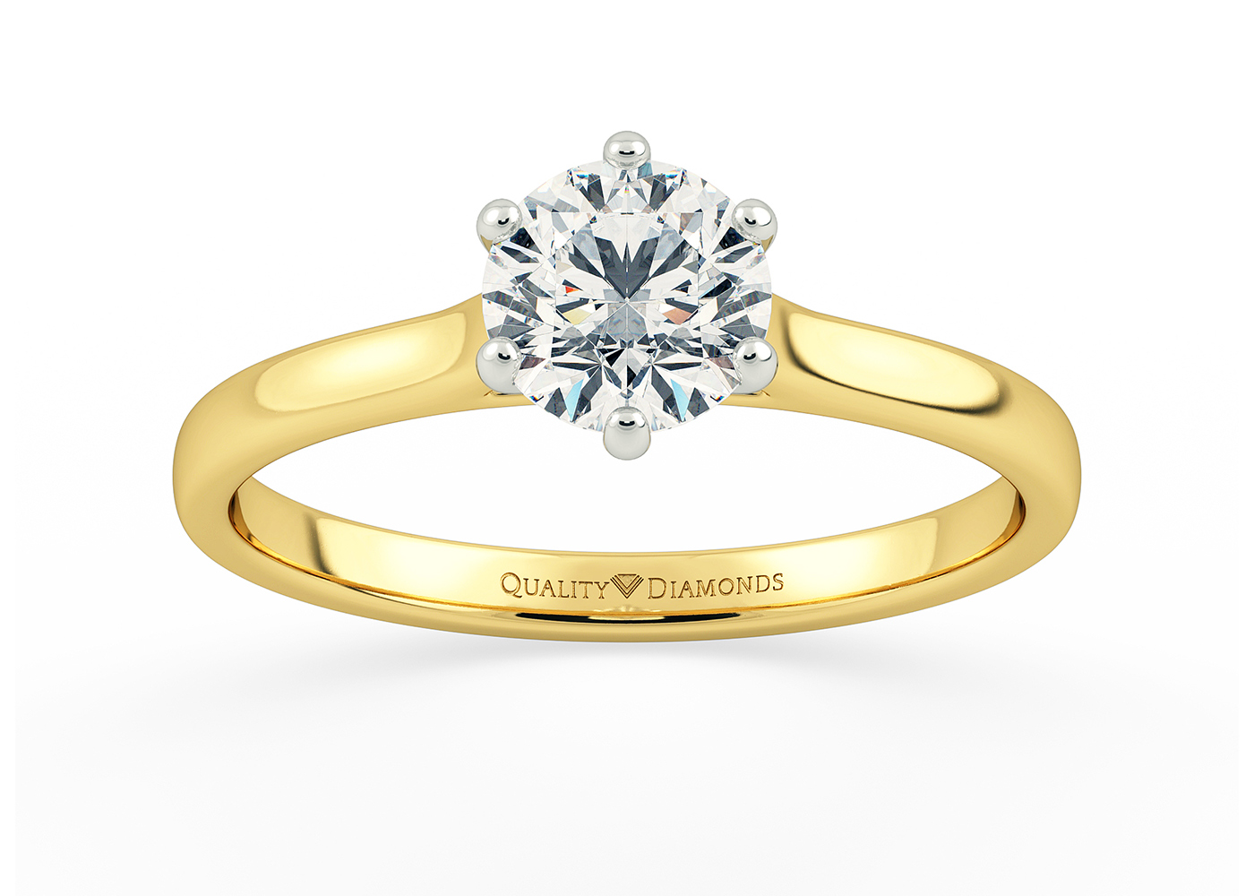 Round Brilliant Felicita Diamond Ring in 18K Yellow Gold