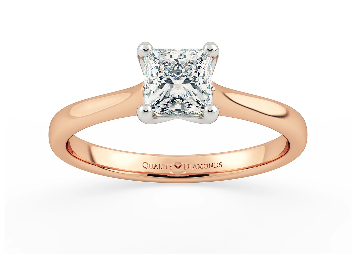 Princess Flor Diamond Ring in 18K Rose Gold