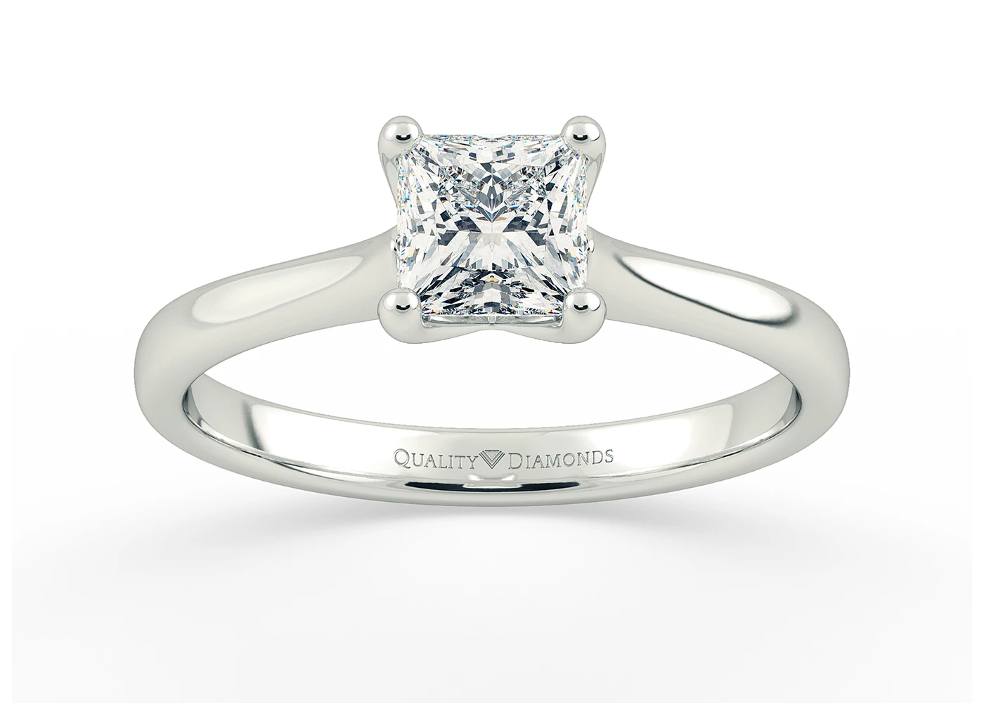 Princess Flor Diamond Ring in Platinum