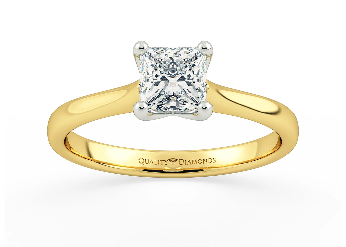 Princess Flor Diamond Ring in 18K Yellow Gold