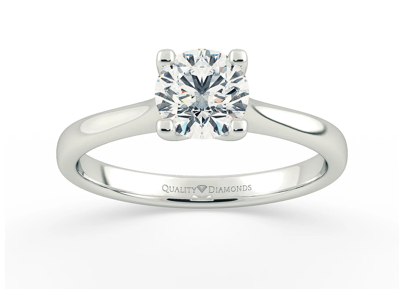 Round Brilliant Flor Diamond Ring in Platinum