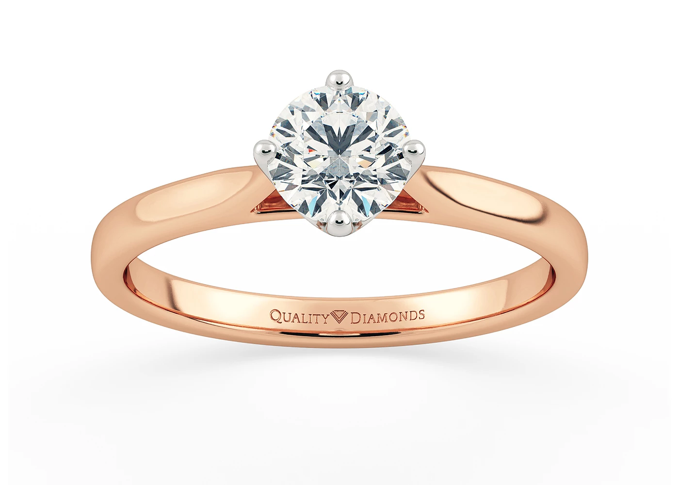 Round Brilliant Grazia Diamond Ring in 9K Rose Gold