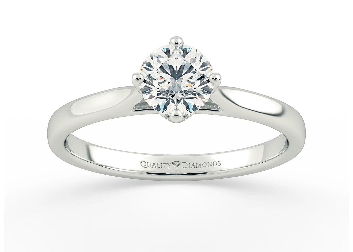 Round Brilliant Grazia Diamond Ring in 18K White Gold