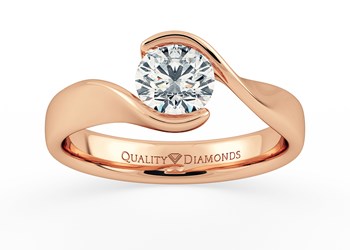 Round Brilliant Jolie Diamond Ring in 18K Rose Gold